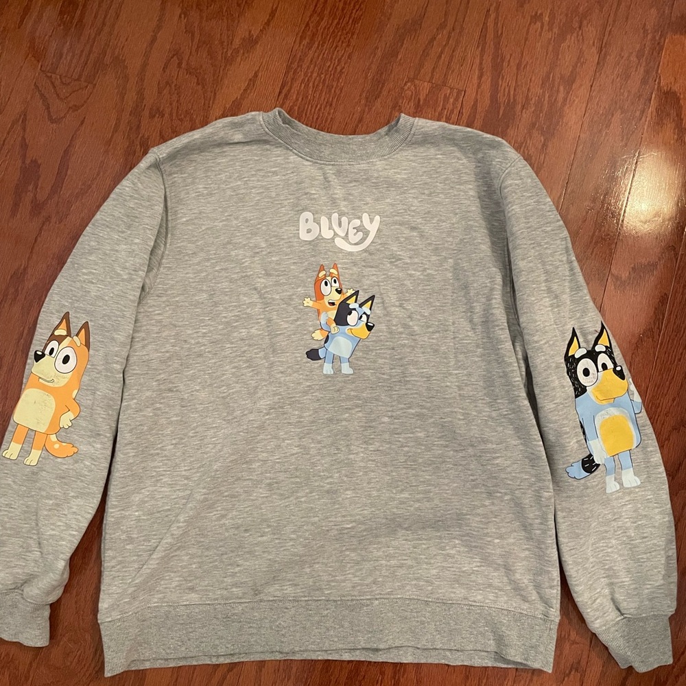 LG Gray Sweatshirt with Cartoon Characters